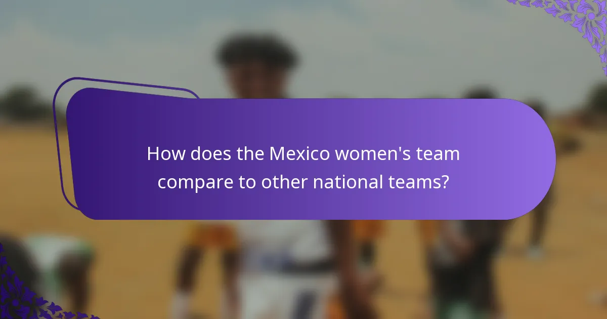 How does the Mexico women's team compare to other national teams?