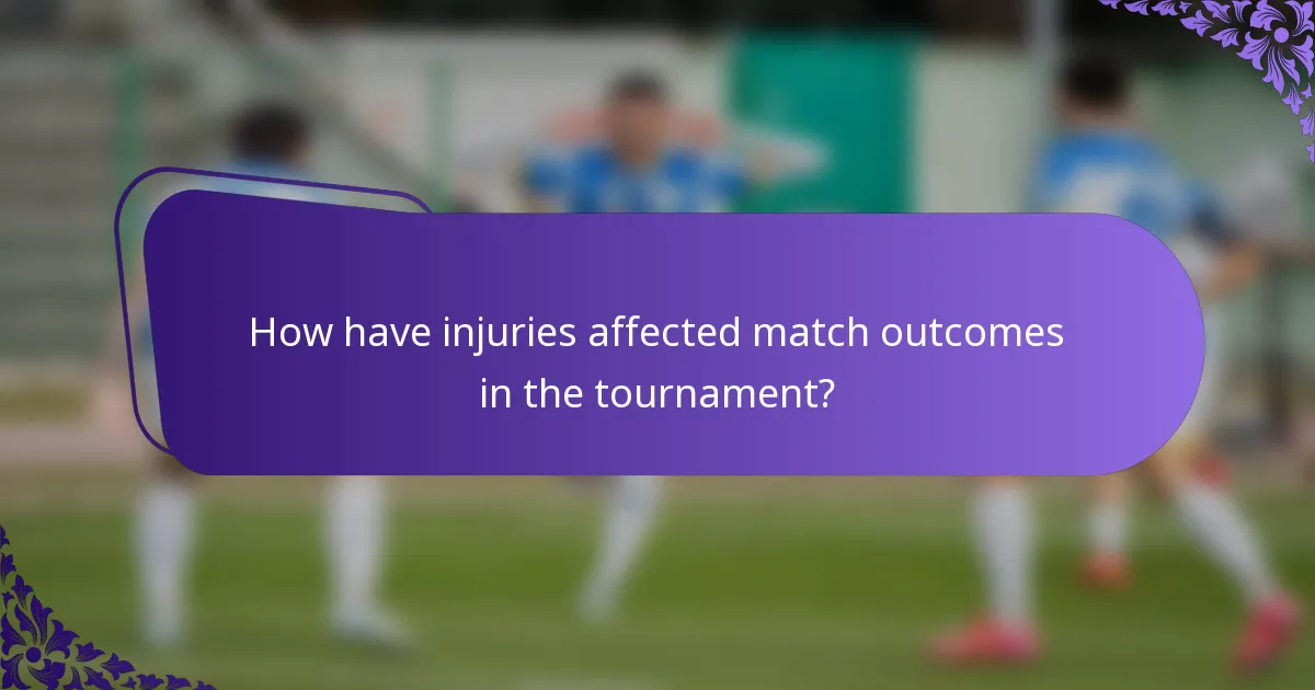 How have injuries affected match outcomes in the tournament?