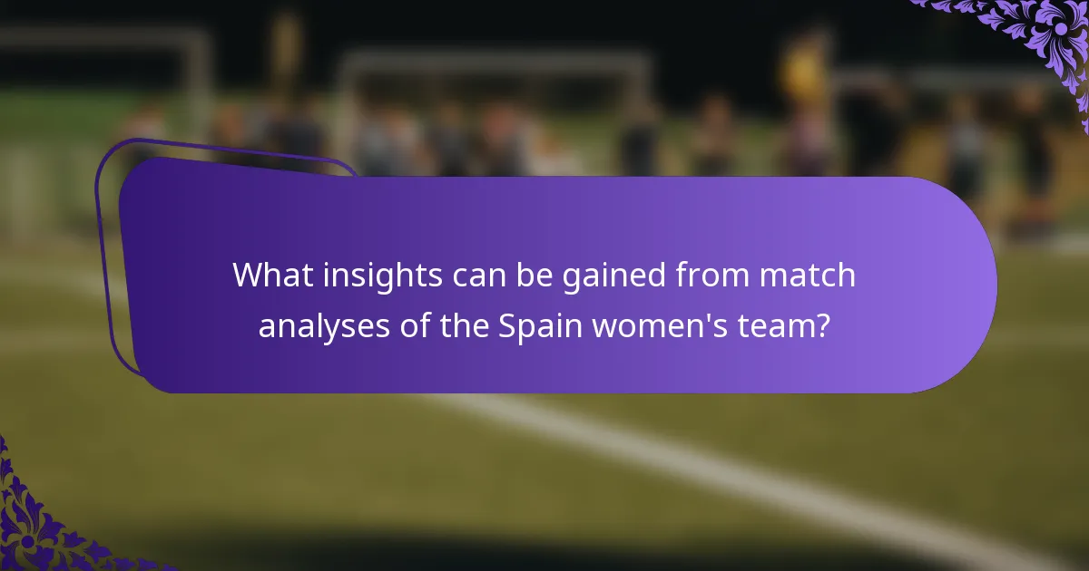 What insights can be gained from match analyses of the Spain women's team?