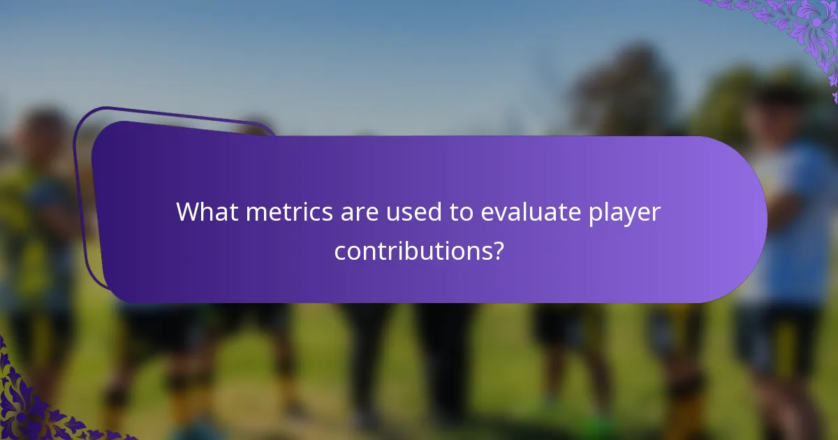 What metrics are used to evaluate player contributions?