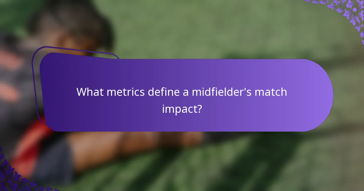 What metrics define a midfielder's match impact?