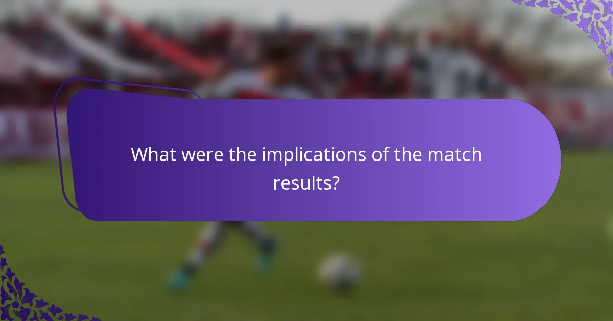 What were the implications of the match results?