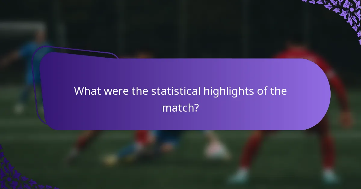 What were the statistical highlights of the match?