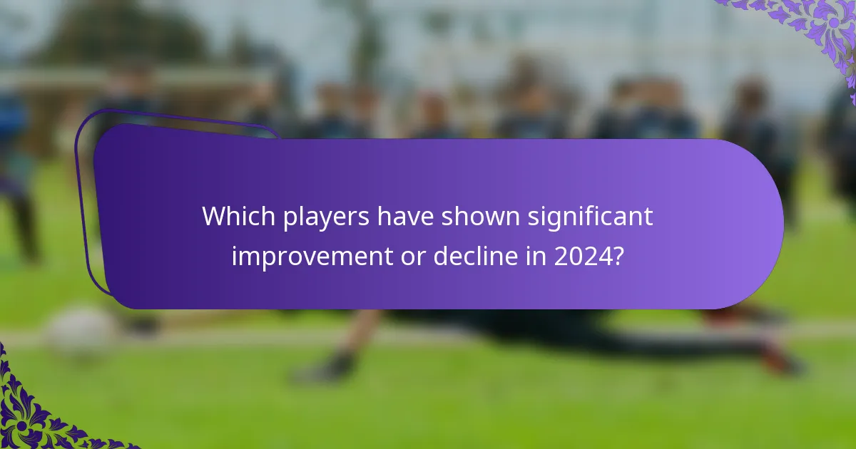 Which players have shown significant improvement or decline in 2024?
