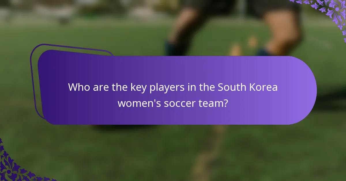Who are the key players in the South Korea women's soccer team?
